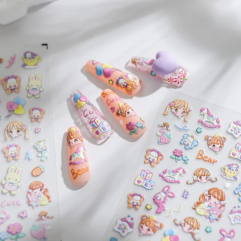 

[Meow.Sensei] Pro Nail Sticker Thin Tough Adhesive Nail Sticker Ornament TS-1761 Party Girl