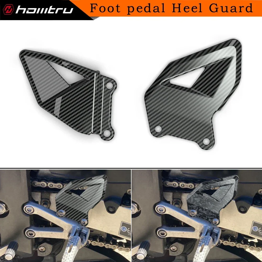 Motorcycle Foot Pedals For Honda CBR600RR CBR600 RR 2003- Motorcycle Foot Pedal Heel Guard Plates Decoration Carbon-look