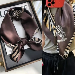 Elegant Red and Blue 100% Mulberry Silk Paisley Scarf for Women - Luxurious Square Neckerchief (Coffee)