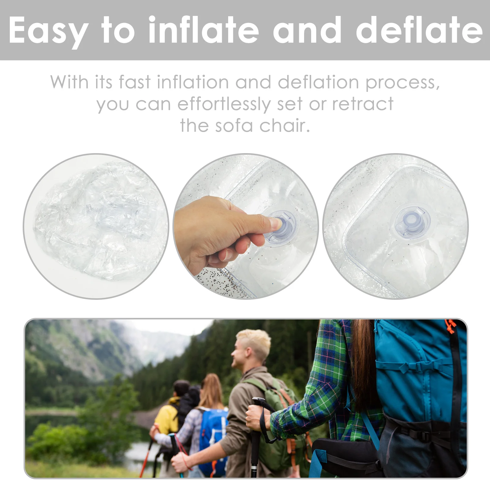 Description Picture 6 of itemTransparently Inflatable Lazy BeanBag Sofa Waterproofing PVC Folding Inflatable No Filler Lounge Chair Portable Air Sofa Chair