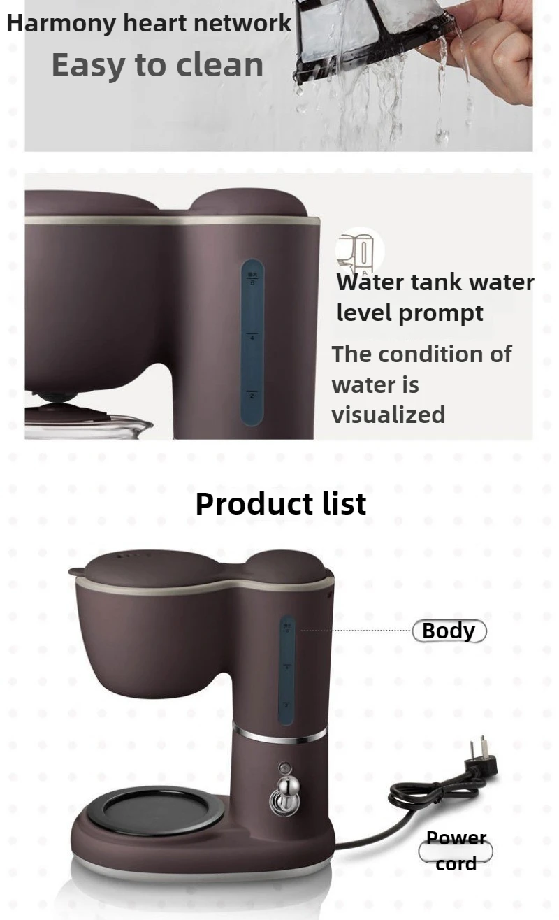 220V Household Drip Coffee Machine Fully Automatic Mini Small Tea Brewing Tea Brewing Dual-purpose Coffee Machine Easy To Clean