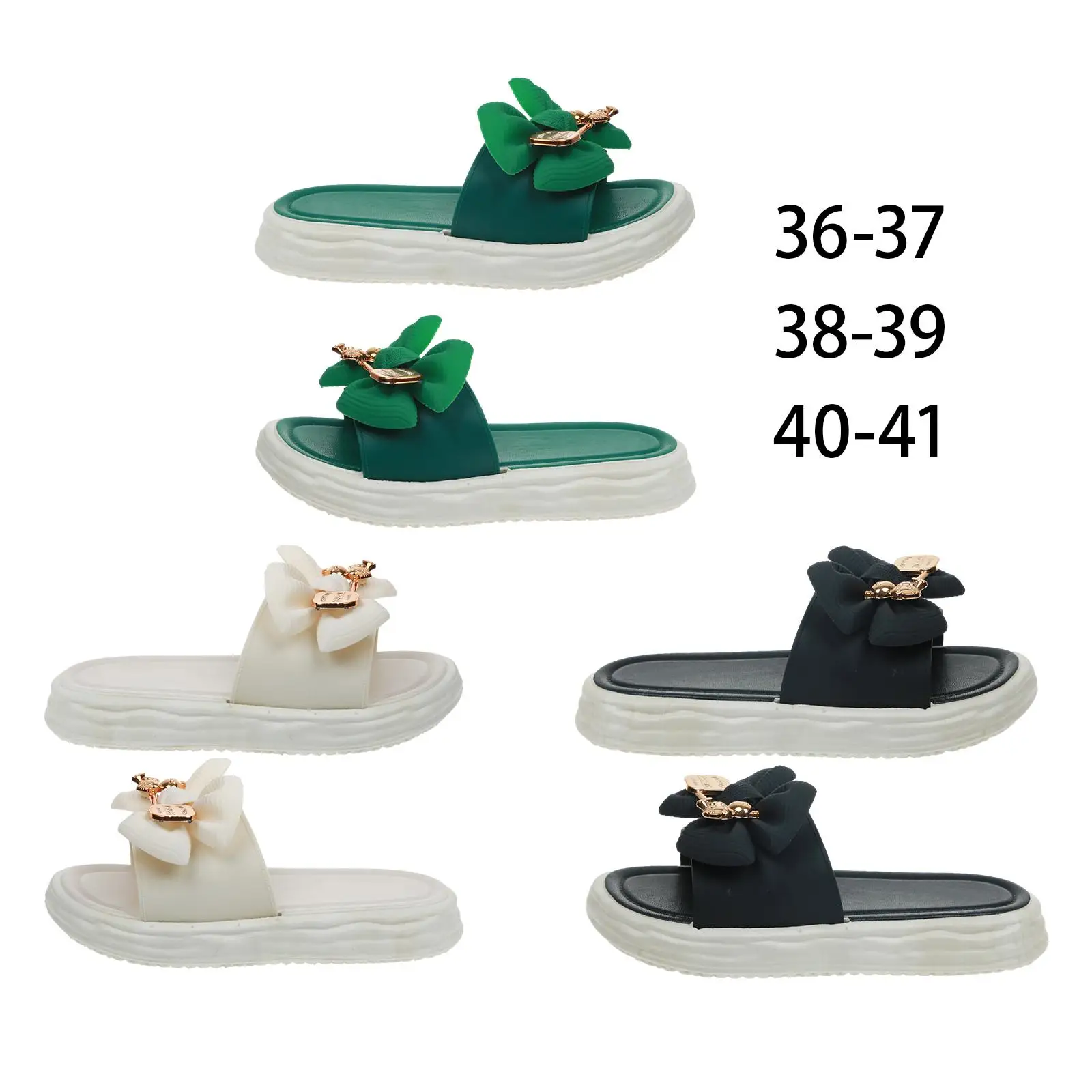 

Women Platform Slippers Bow Tie Shoes Slides Thick Soled Fashion Slide Sandals for Traveling Indoor Shopping Street Ladies Girls