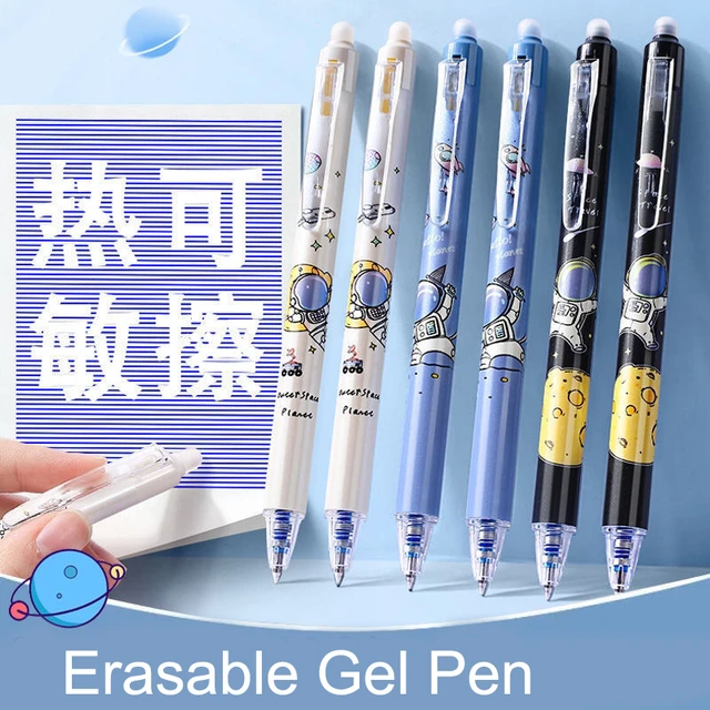 Stylo effaçable Kawaii Cartoons, encre bleue, stylos gel mignons