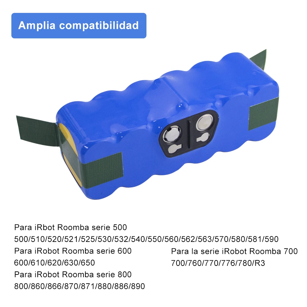 Batería de repuesto NI-MH mejorada de 14.4 V 5.2 Ah para iRobot Roomba R3  500 600 700 800 900 Series 500 510 530 540 550 560 570 580 595 600 620 650