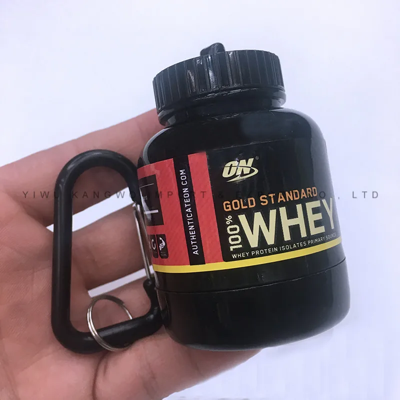 ZK30 100ML Protein Powder Container Pill Organizer Protein Keychain Sport  Nutrition Water Bottle Sport Whey Protein Key Chain - AliExpress