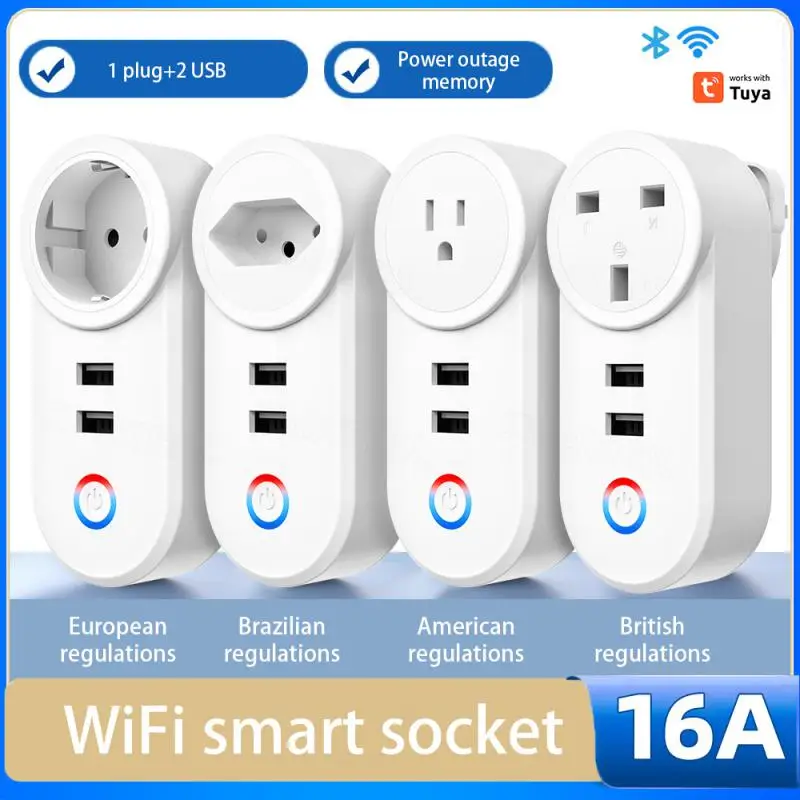 

Умная розетка с 2 USB-портами и поддержкой Wi-Fi