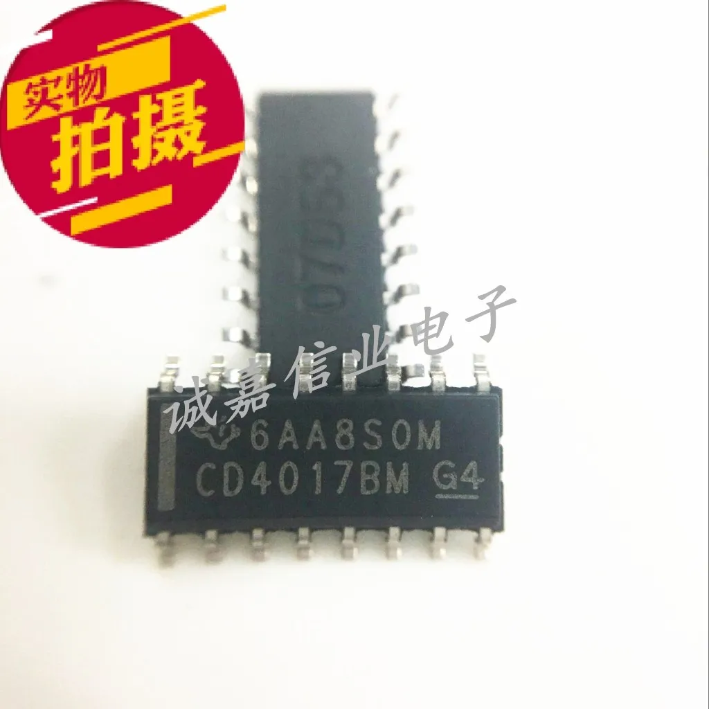 

10pcs/Lot CD4017BM SOP-16 Counter/Divider Single 5-Bit Decade UP 16-Pin Operating Temperature Range:- 55 C to + 125 C