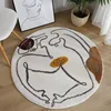 Artistic Round Carpet Stripes Creative Rugs Bedroom Soft Comfortable Play Rug Living Room Coffee Table Lines Decorative Carpets 4