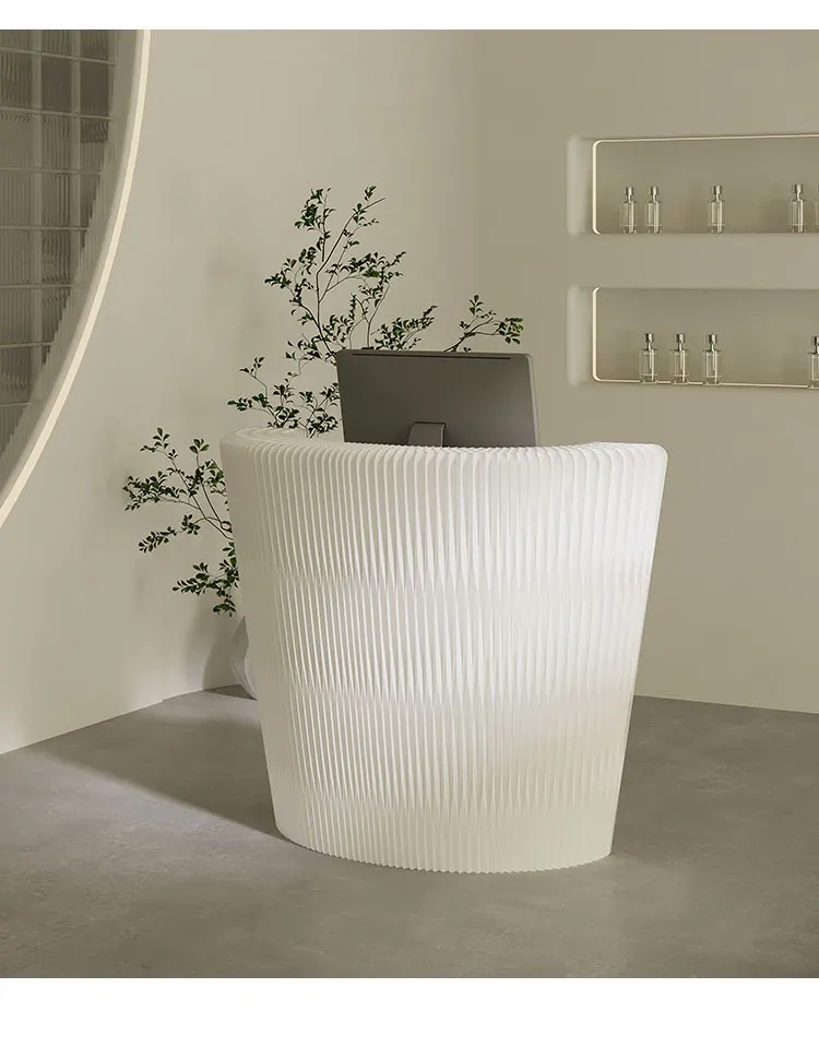 Description Picture 6 of itemSmall Reception Desk Cashier Table Supermarket Cashier Counter Luxury Office Desk Information Theke Rezeption Bar Furniture