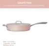 Nonstick Saute Pan, 4.4 QT Ceramic Saute Pan with Lid, Non Toxic Deep Frying Pan, PTFE & PFOA Free, Oven Safe & Compatibl 2