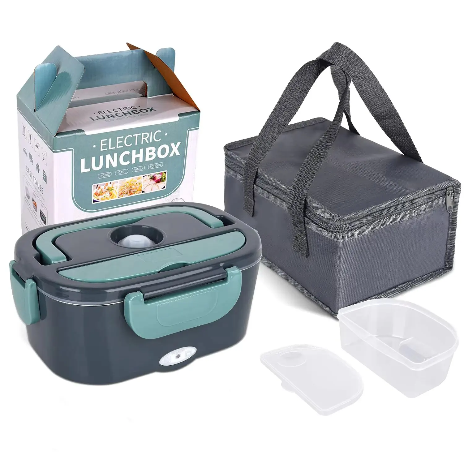 1.5l Portable Electric Lunch Box 60w Outdoor Camping Food Heating Warmer Suitable For Car Lunch Heating Microwave Oven portable lunch warmer