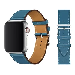 Premium Genuine Leather Watch Bracelet Strap - Timeless Elegance - S11 - 10 46mm 44 45 49 (Peacock blue)