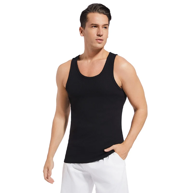 Men’s solid color four seasons thin cotton vest casual and comfortable Joker sweatshirt fitness exercise slim vest BEST SELLERS