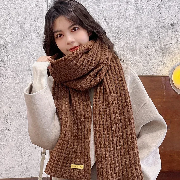 [韓国] soft wool knit muffler Korean Scarves For Women Men Autumn Winter Thickened Thermal