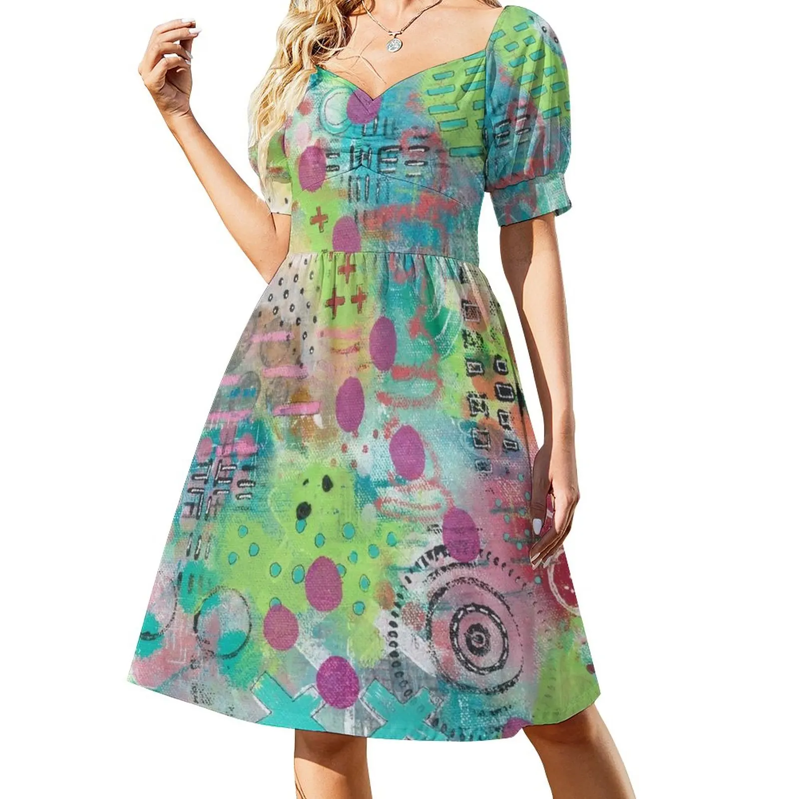 

Pink Dots Dress Clothing female Dance dresses Women's summer suit