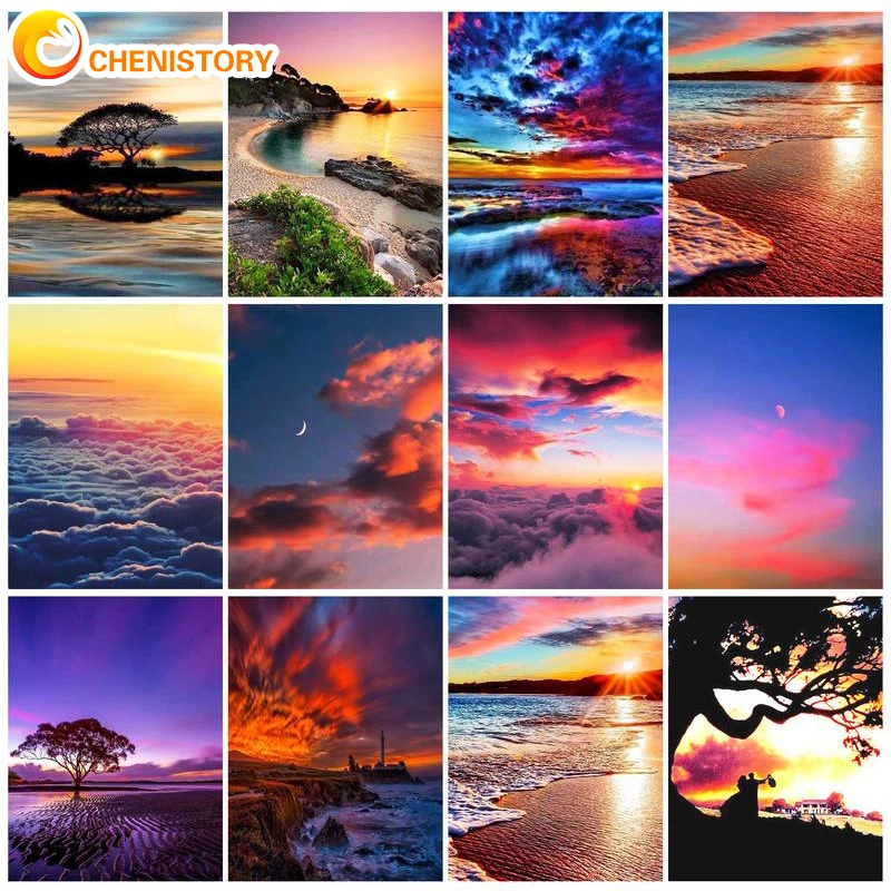 

CHENISTORY Full Square Drill 5D DIY Diamond Embroidery Seascape Diamond Painting Cross Stitch Rhinestone Mosaic Home Decor Gift