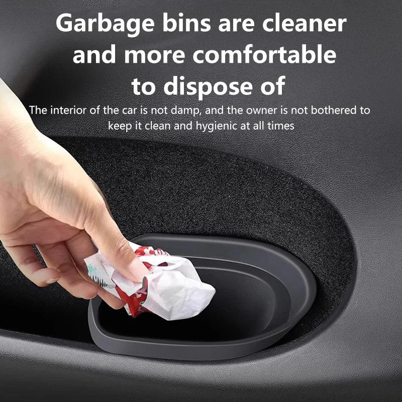 Silicone Door Slot Trash Bin For Tesla Model 3/Y - Dual-Side Storage Box, Car Interior Organizer, No Tools Needed-529694
