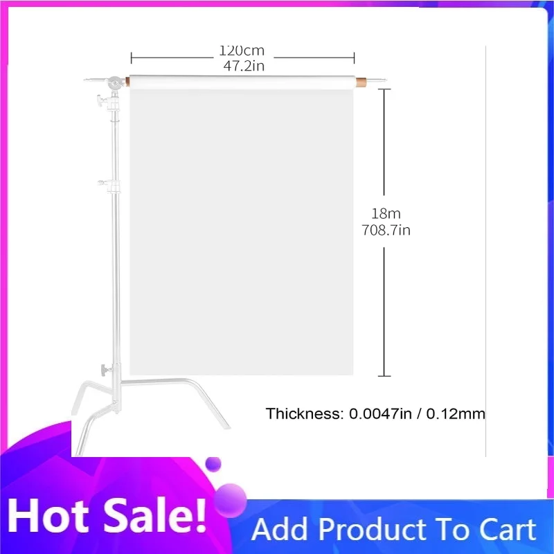 Softlight Difusor Papel 1.2x1m Fotografia Translúcido Impermeável Forte Estabilidade Branco Softlight Papel para Fotografia