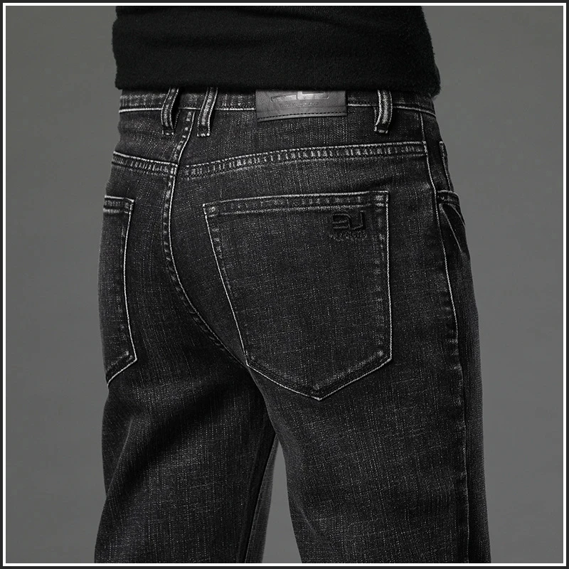 

Spring Autumn 2023 Clothing Youth Men's Slim Straight Jeans Simple Fashion Men's Fit Cotton Stretch Nostalgic Denim Jeans 28-40