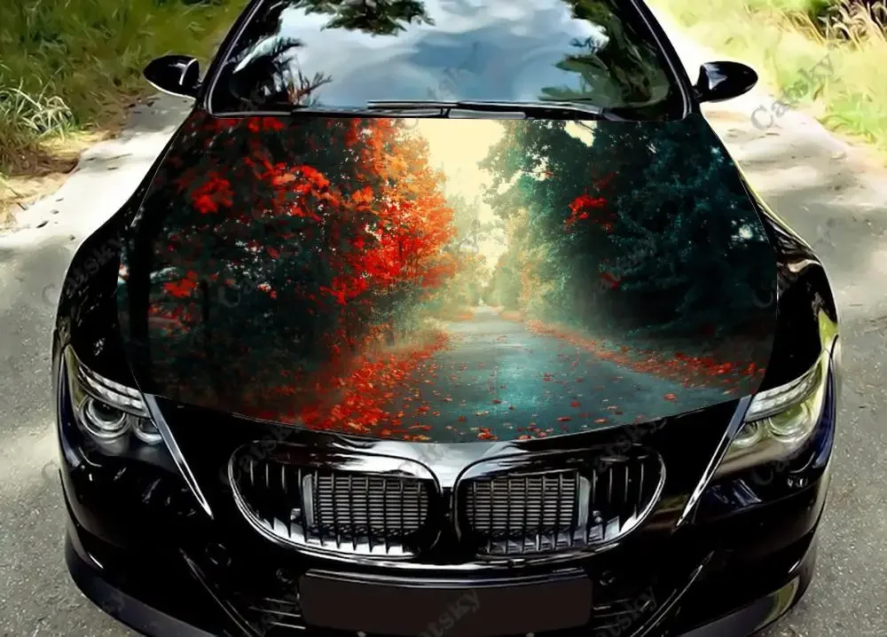 

Виниловая пленка на капот автомобиля red forest, виниловая пленка, наклейки на крышку двигателя, универсальная защитная пленка на капот автомобиля
