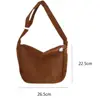 Solid Color Corduroy Crossbody Bag Fashion Korean Casual Shoulder Bag Large Capacity Lazy Style Handbag Women 6