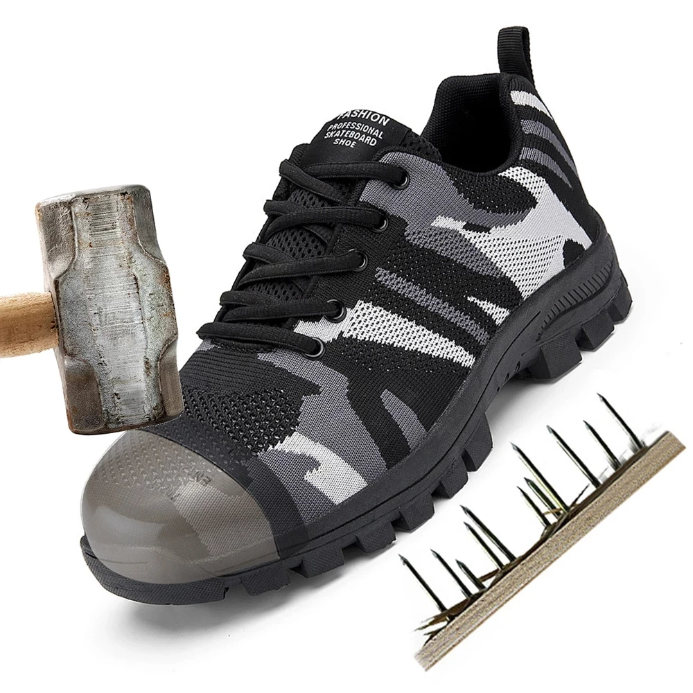 

Men's Work Safety Shoes Anti-puncture Work Steel Toe Shoes Indestructible Work Shoes Lightweight Men's Shoes Safety Boots