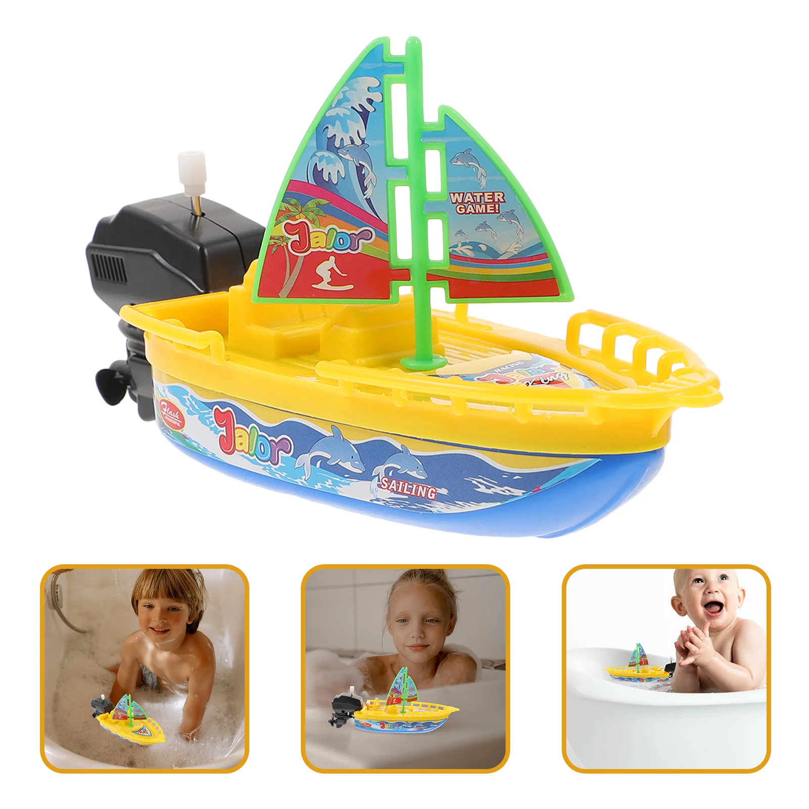 

3 шт. заводная игрушечная лодка, Игрушки для ванны, заводная парусная лодка, водный душ, плавающие пластиковые детские лодки для игр
