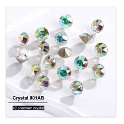 Sparkling Multi-Size Rhinestone Crystal Gems for DIY Jewelry and Nail Art Decoration (Crystal AB)