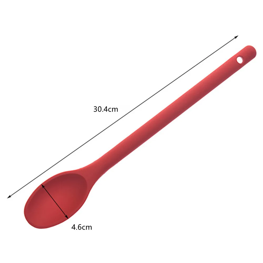 Silicone Spoon Integrated Design Kitchen Cooking Spoon Heat-resistant and Durable for Household Restaurant