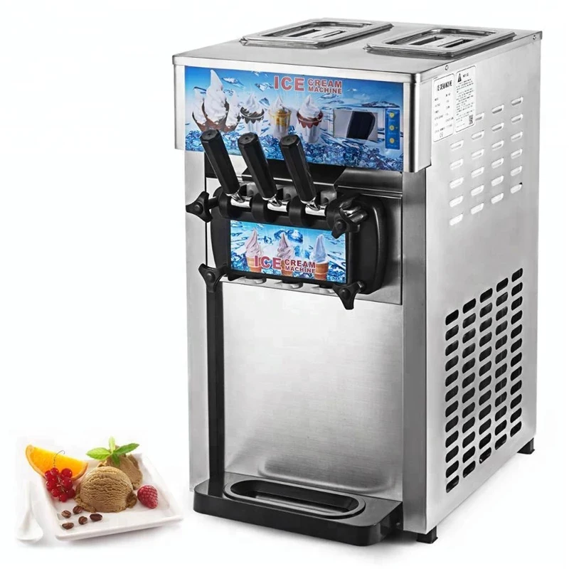 

Electric Soft Ice Cream Maker with 3 Different Flavors Fruit Freezer Hard Mixing Ice Cream Making Machine 220V 110V