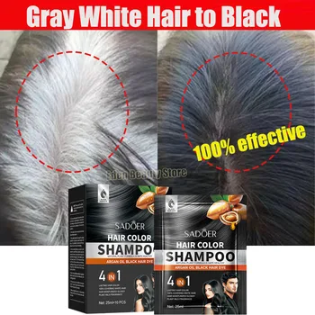 Shampoo per il trattamento dei capelli grigi bianchi da bianco a nero Anti capelli grigi Barba Tintura Anti perdita Riparazione Nutrire Prodotti per la cura dei capelli Uomo Donna