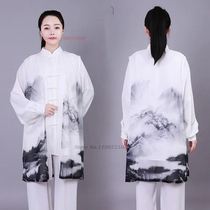 chinese tai chi uniform women men martial arts uniform chinese traditional folk long sleeve kung fu suit morning sportswear