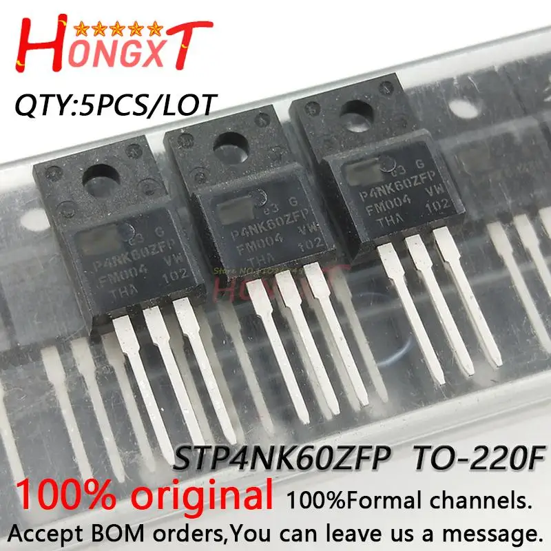 5PCS-100-NEW-Original-STP4NK60ZFP-triode-4A600V-plastic-encapsulated ...