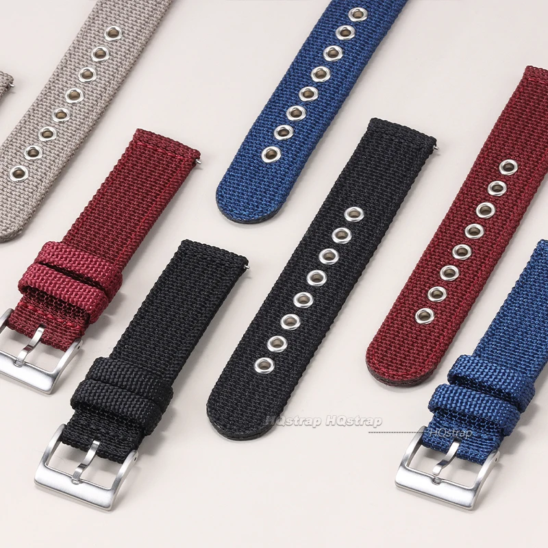 Colorful Nylon Watch Strap with Stainless Steel Buckle - Universal Quick Release Band