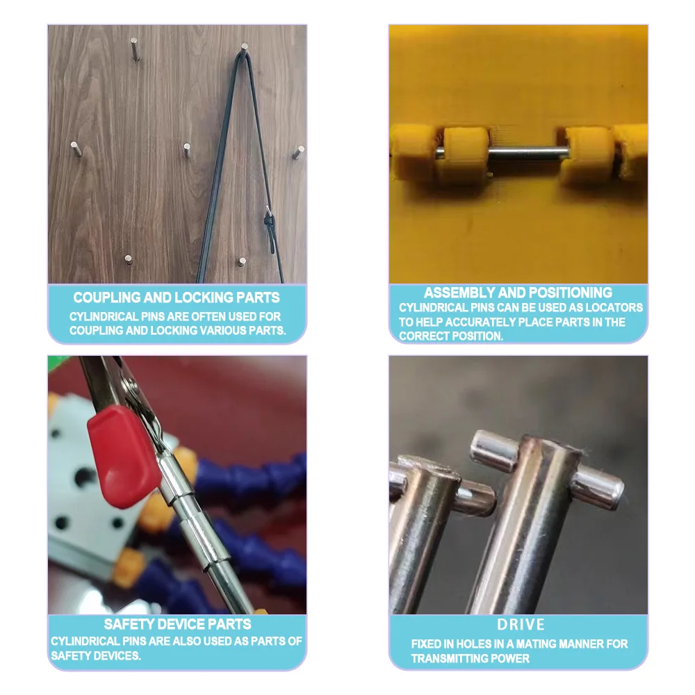 GB119 Cylindrical Locating Dowel Pin M1 M1.5 M2 M2.5 M3 M4 M5 M6 M8 M10 304 stainless steel Fixed Shaft Pins Round Solid Rod cylindrical locating dowel pin