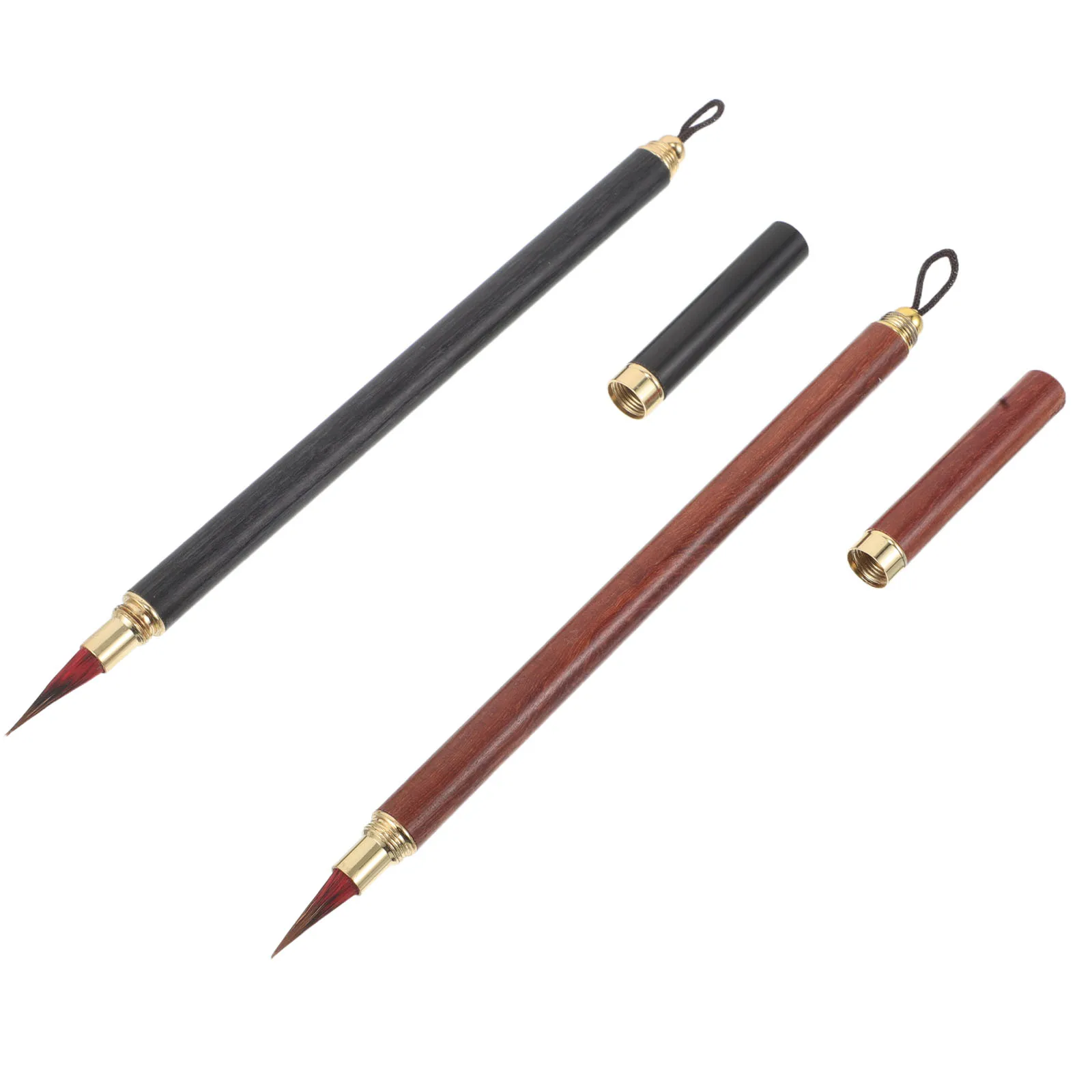 2pcs Chinese Calligraphy Brush Fine Tip Brush Pen With Protective Cap For Calligraphy Painting Drawing For Artists Beginners