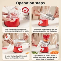 Machine de découpe de légumes manuelle 3 en 1, avec 3 rouleaux tranchants, fromage, pommes de terre, ail, accessoires de cuisine, offre spéciale 6