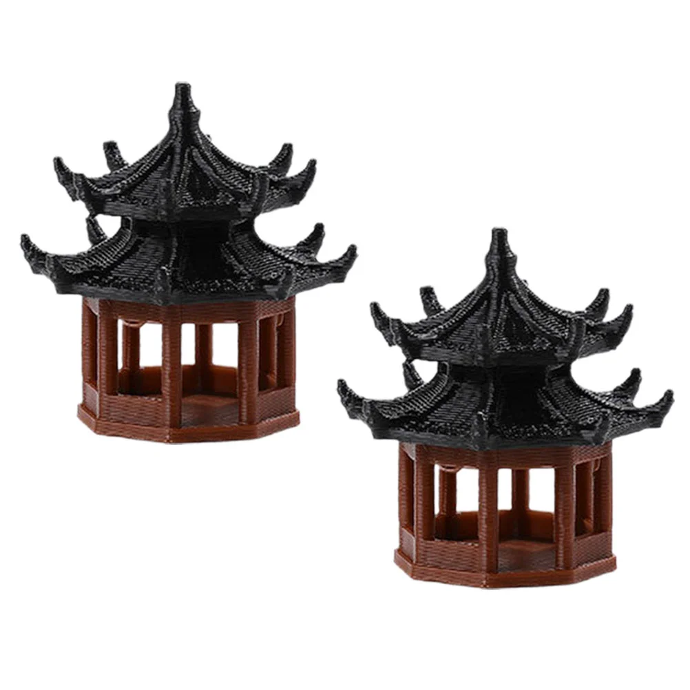 

Mini Pagoda Statue Miniature Pagoda Bonsai Decor Micro Landscape Hexagonal Pavilion Figurine Tiny Pavilion Ornament Mini Zen