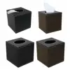 PU Leather Square Facial Tissue Box Cover Elegant Countertop Tissue Container Paper Napkin Holder for Home Living Room 5