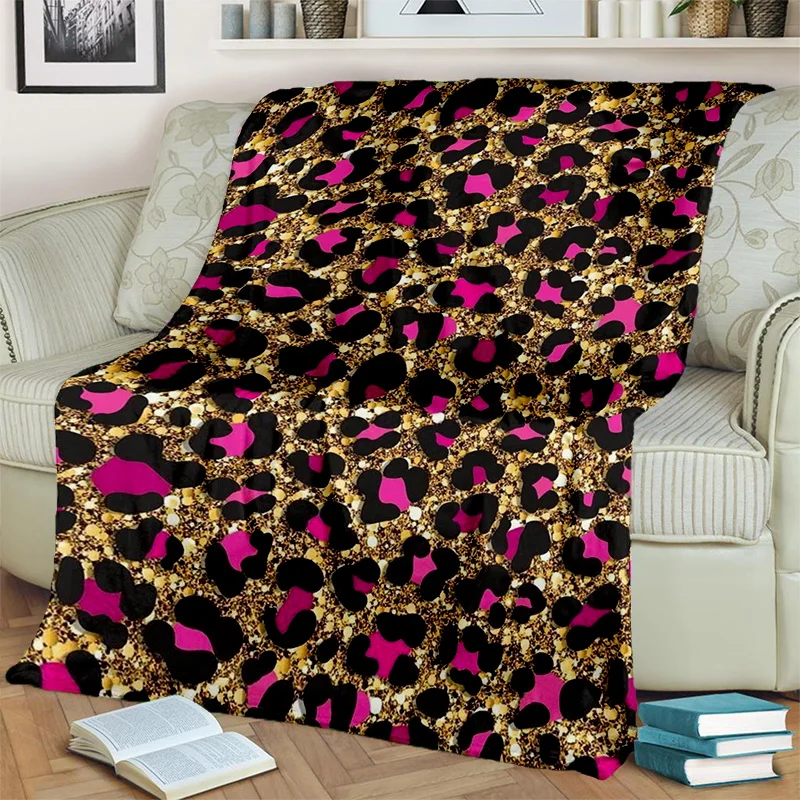 3D Wild Leopard Stripe Print Series throw blanket Soft Throw Blanket for Home Bedroom Bed Sofa Picnic Travel Office Cover Blanket Kids