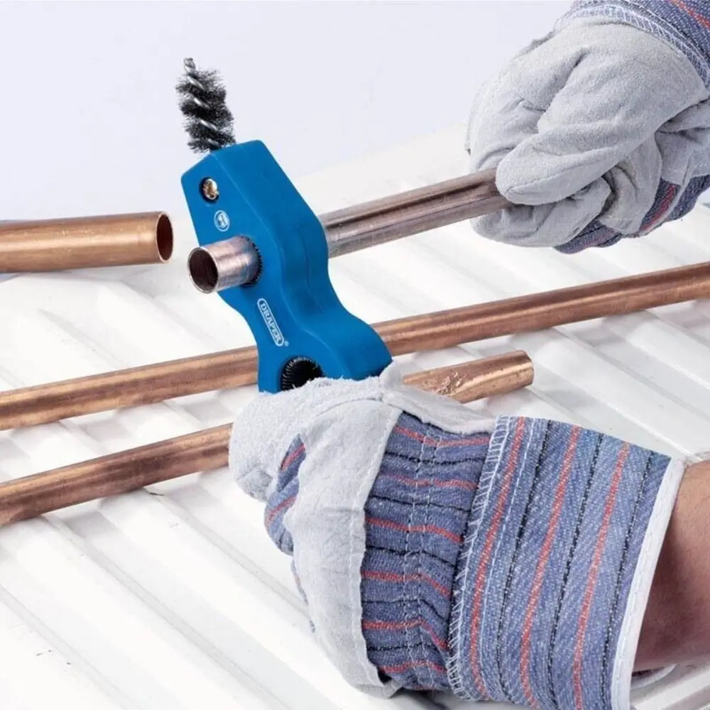 Copper Pipe Brush 4 in 1 Double-headed Copper Tube Polishing Inside Outside Reamer Pipe Cleaner Chamfering Tool Deburrer