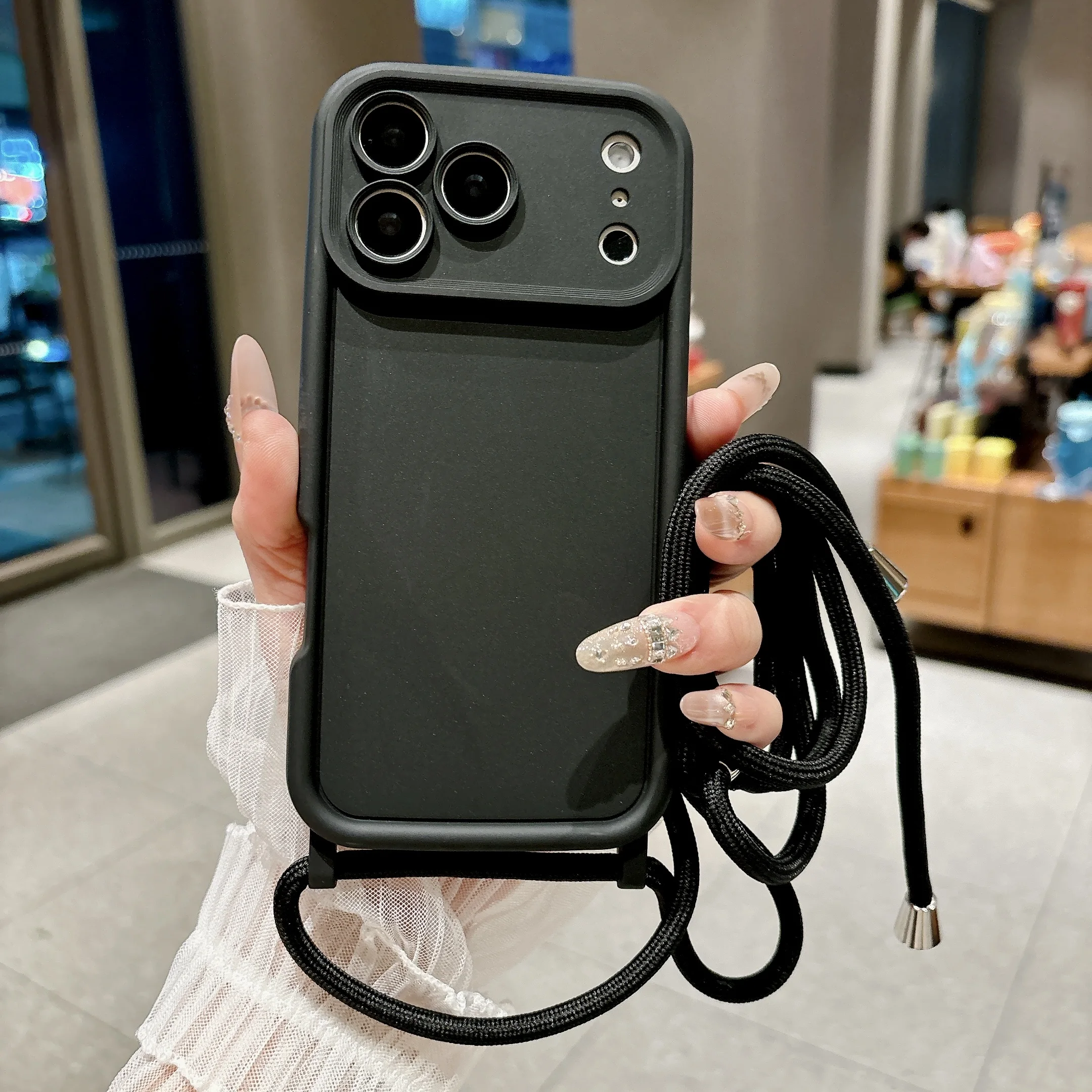 Crossbody Adjustable Lanyard Strap Phone Case with Soft Cover