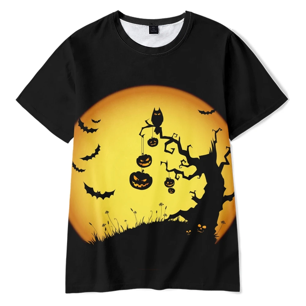 

2022 new men's casual breathable Fashion Top T-shirt Custom business round neck short sleeve T-shirt halloween night