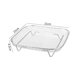 Stainless Steel Air Fryer Grilling Rack and Basket Accessory (Square basket)