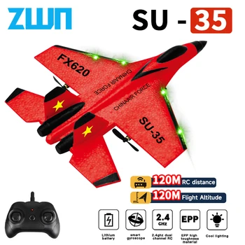 RC Plane SU35 2.4G With LED Lights Aircraft Remote Control Flying Model Glider EPP Foam Toys Airplane For Children Gifts 1