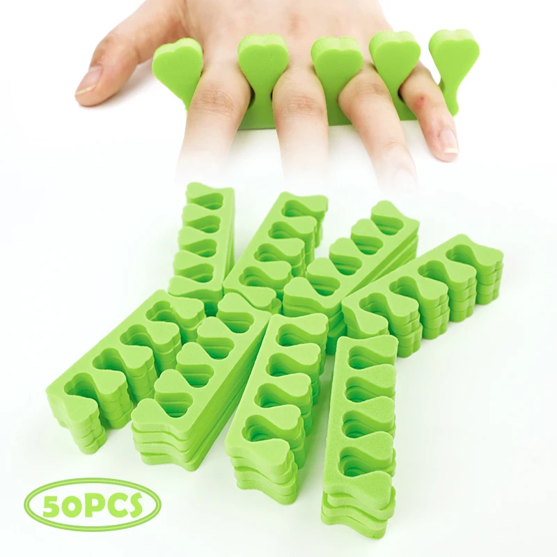 Biutee 50pcs Nail Art Toe Separator Foots Sponge Fingers Separators Soft Gel UV Polish Nail Salon Supplies Pedicure ManicureTool nail art tools toe separators finger toe separator