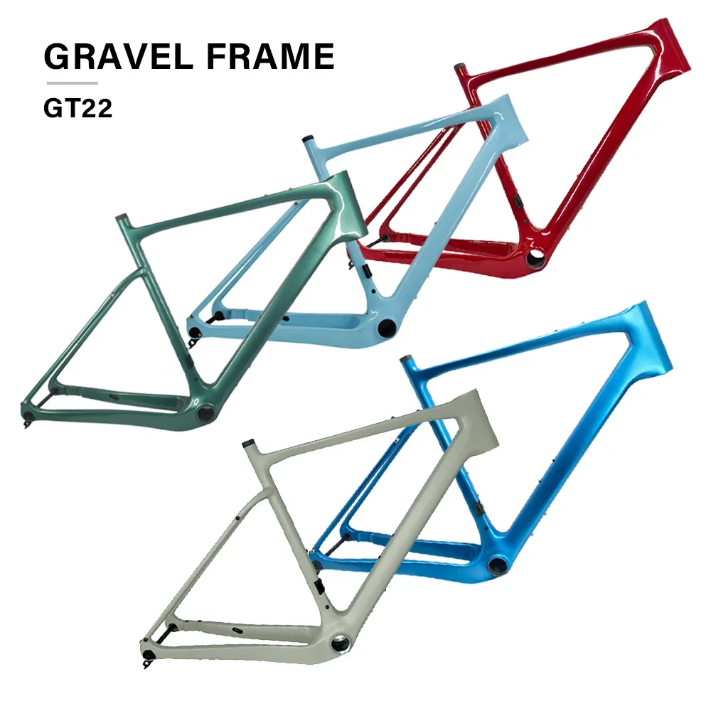 

T1000 Carbon Gravel Frame 700C*45C Bike Frame BB386/Threaded T47 Flat Mount Disc Brake Full Hidden Cable Gravel Bicycle Frame