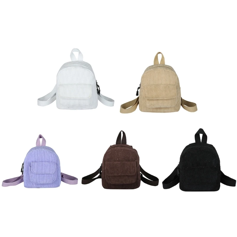 

Versatile Backpack Pack Corduroy Pack for Travel Casual Double Strap Shoulder Bag for Women Girl Simple Fashion Bag Dayb
