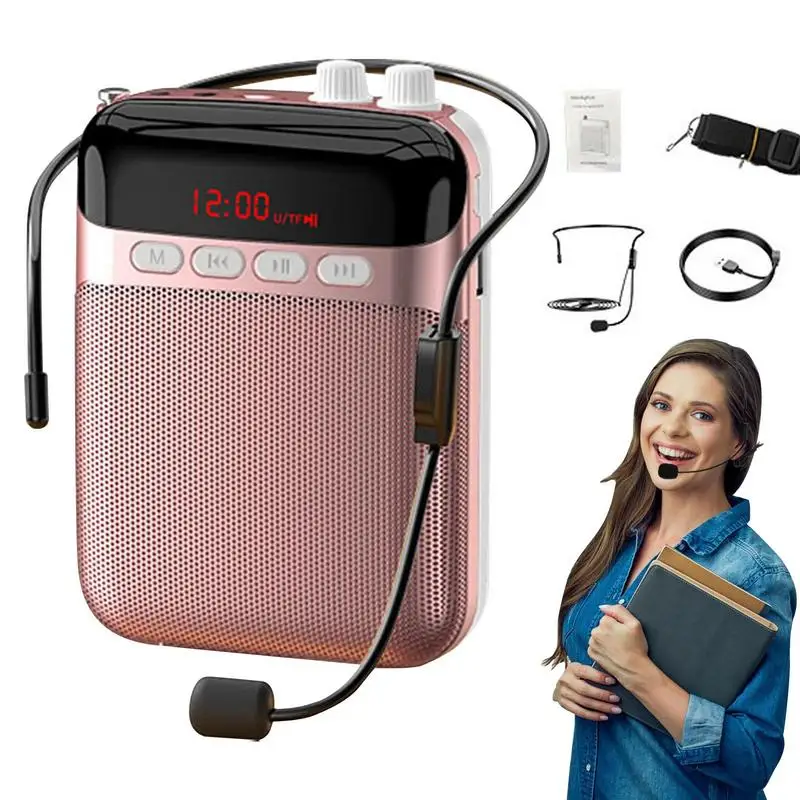 

Перезаряжаемый усилитель голоса для учителей Pa системный динамик с четким звуком, долгий срок службы батареи, регулируемый ремешок для обучения