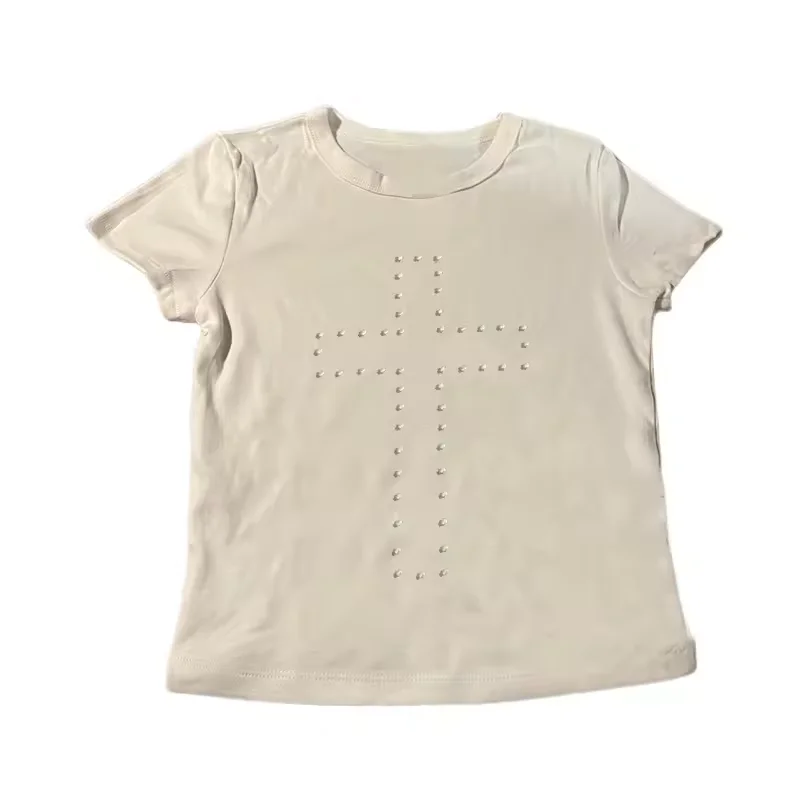 ตัวเลือกสินค้า เสื้อคอร์เซ็ตวินเทจ Y2K ริ้นสตัน แฟชั่น Harajuku ฤดูร้อน